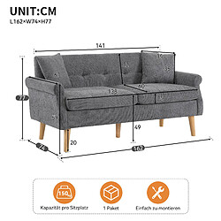 Acheter Okwish Canapé droit 2 places - Gris