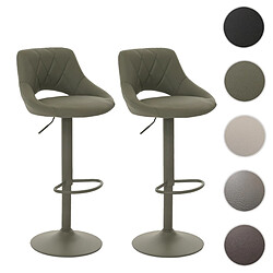 Mendler Lot de 2 tabourets de bar - Vert