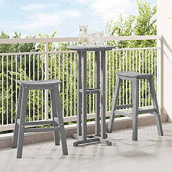 vidaXL Ensemble de bar de jardin 3 pcs Gris clair HDPE
