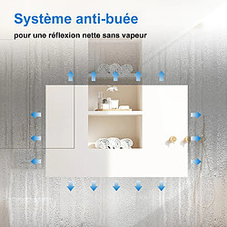 Avis Miroir Salle de bain antibuée avec éclairage LED 100x60 installation réversible SANILAND