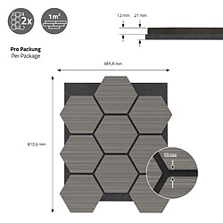 ML-Design Panneaux acoustiques Hexagon, 66,5x81,1x2,1 cm, Gris pas cher