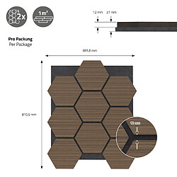 ML-Design Panneaux acoustiques Hexagon, 66,5x81,1x2,1 cm, brun pas cher
