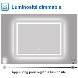 Miroir lumineux 80x160 salle de bain antibuée bouton tactile installation réversible SANILAND pas cher