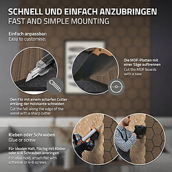 ML-Design Panneaux acoustiques Hexagon, 66,5x81,1x2,1 cm, brun