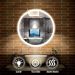 Acheter Miroir LED rond pour salle de bain de diamètre 120cm avec éclairage LED lumière froide SANILAND