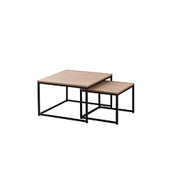 Homy france lot 2 tables basses gigognes - Chêne griffé