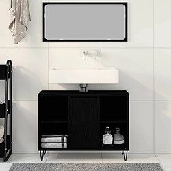 Acheter vidaXL Cabinet de salle de bain Noir 80 x 33 x 60 cm Bois d'ingénierie