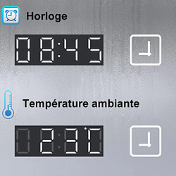 Avis Miroir LED Salle de bain 80x60cm avec horloge digitale et hauts parleurs Bluetooth SANILAND