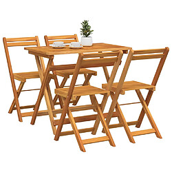 Avis vidaXL Ensemble bistrot 5 pcs Huile Naturelle Bois d'Acacia Massif