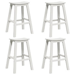 vidaXL Ensemble de bar de jardin 4 pcs Blanc HDPE