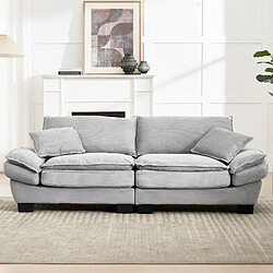 Okwish canapé droit 2 places - Gris clair