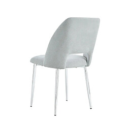Homy France Lot de 4 chaises AVA Chrome Tissu Serge Gris