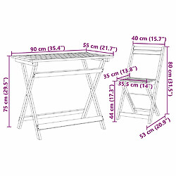 vidaXL Ensemble bistrot 5 pcs Huile Naturelle Bois d'Acacia Massif pas cher