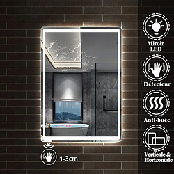 Avis Miroir recrangulaire pour salle de bain 100x70 antibuée avec éclairage LED SANILAND