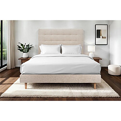 Marmottes & Co Lit Le Délicat 140 x 190 cm Sommier en tissu Beige Brun 140x190 cm