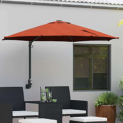 vidaXL Parasol de jardin Terre cuite 248 x 248 x 148 cm