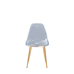 Acheter Homy France Lot de 4 chaises scandinave transparentes en PVC pieds Gold
