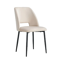 Homy France Lot de chaises AVA Métal noir Velours