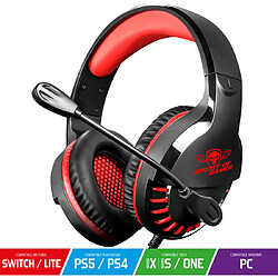 Casque Gamer Pro H3 Rouge Spirit of Gamer pour PC, Switch, PS4, PS5, Xbox One