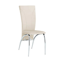 Homy France Lot de 6 chaises DUNA chrome velours beige