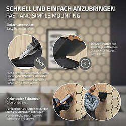 ML-Design Panneaux acoustiques Hexagon, 66,5x81,1x2,1 cm, chêne