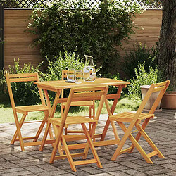 vidaXL Ensemble bistrot 5 pcs Huile Naturelle Bois d'Acacia Massif
