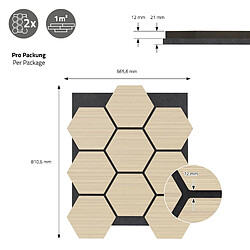ML-Design Panneaux acoustiques Hexagon, 66,5x81,1x2,1 cm, chêne pas cher