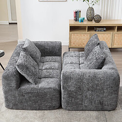 Okwish Canapé droit 2 places - Gris