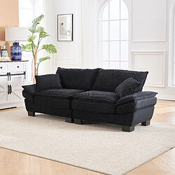 Okwish Canapé droit 2 places - Noir