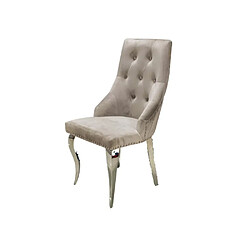 Homy France Lot de 4 Chaises ANNEAU Capitonnées et Cloutées Chrome Velours