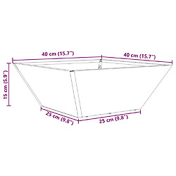 vidaXL Cache-pot de jardin 5 pcs Noir 40 x 40 x 15 cm pas cher