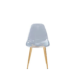 Avis Homy France Lot de 4 chaises scandinave transparentes en PVC pieds Gold