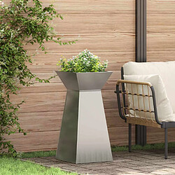 vidaXL Jardinière à pilier 2 pcs Argent 35 x 35 x 73 cm