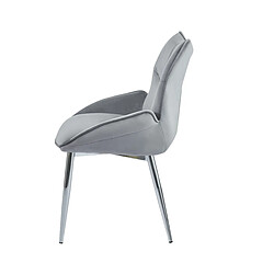 Homy France Lot de 2 Chaises en velours Anthracite LOHA pied métal Chrome