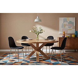 Homy France Lot de 4 Chaises Scandinaves Velours Noir Pieds Chrome 43,5x40x87cm pas cher