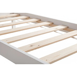 Homy France Lit enfant cabane métal blanc 90x190 cm avec sommier MONTEIRO pas cher