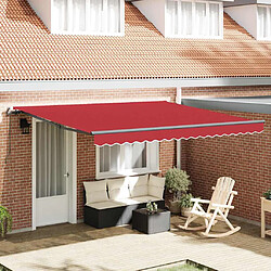 vidaXL Auvent Rétractable Rouge 400 × 300 cm Polyester et Acier