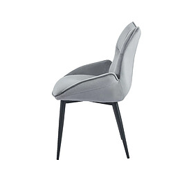 Homy France Lot de 2 chaises en velours Anthracite LOHA pied métal noir