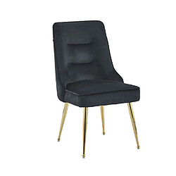 Homy France Lot de chaises luxury ZIP en velours pieds Gold