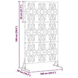 vidaXL Écran de confidentialité 100 x 50 x 180 cm Acier galvanisé pas cher