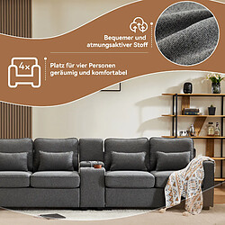 Okwish Canapé droit 4 places - Blanc pas cher