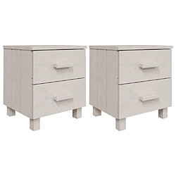 Decoshop26 Lot de 2 tables de chevet - Blanc