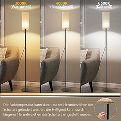 NETTLIFE Lampadaire LED à Intensité Variable Rétro Abat-jour En Tissu Pour Salon Avec Interrupteur à Tirette