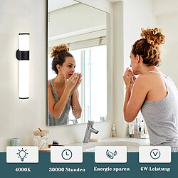 NETTLIFE Applique LED salle de bain,Lampe de miroir de salle de bain à LED - Noire moderne 6W 30CM étanche IP44 blanc neutre 4000K