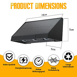 Acheter Lampes solaires d'extérieur NETTLIFE - Applique murale solaire d'extérieur, appliques murales d'extérieur à LED 3 000 K, blanc chaud, 2 modes