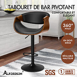 Alfordson Tabouret de bar design - Noir