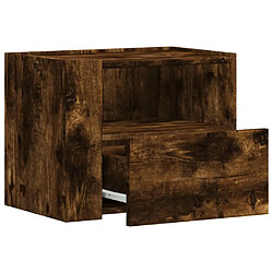 Decoshop26 lot de 2 chevets muraux avec tiroir - Chêne pas cher