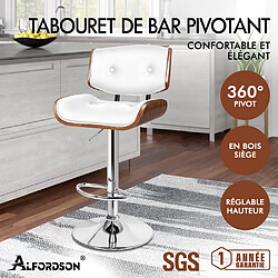Alfordson Tabouret de bar cuisine - Blanc