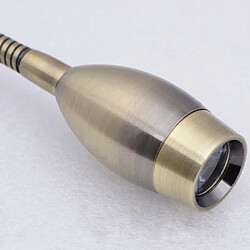 NETTLIFE LED liseuse murale lampe de lecture lit montage mural 2 lampes de lit col de cygne bronze 3W 3000K en cuivre 360°