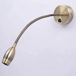 Acheter NETTLIFE LED liseuse murale lampe de lecture lit montage mural 2 lampes de lit col de cygne bronze 3W 3000K en cuivre 360°